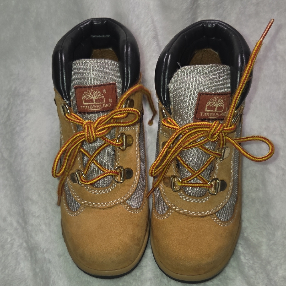 Timberland Kids Tan and Gray Boots